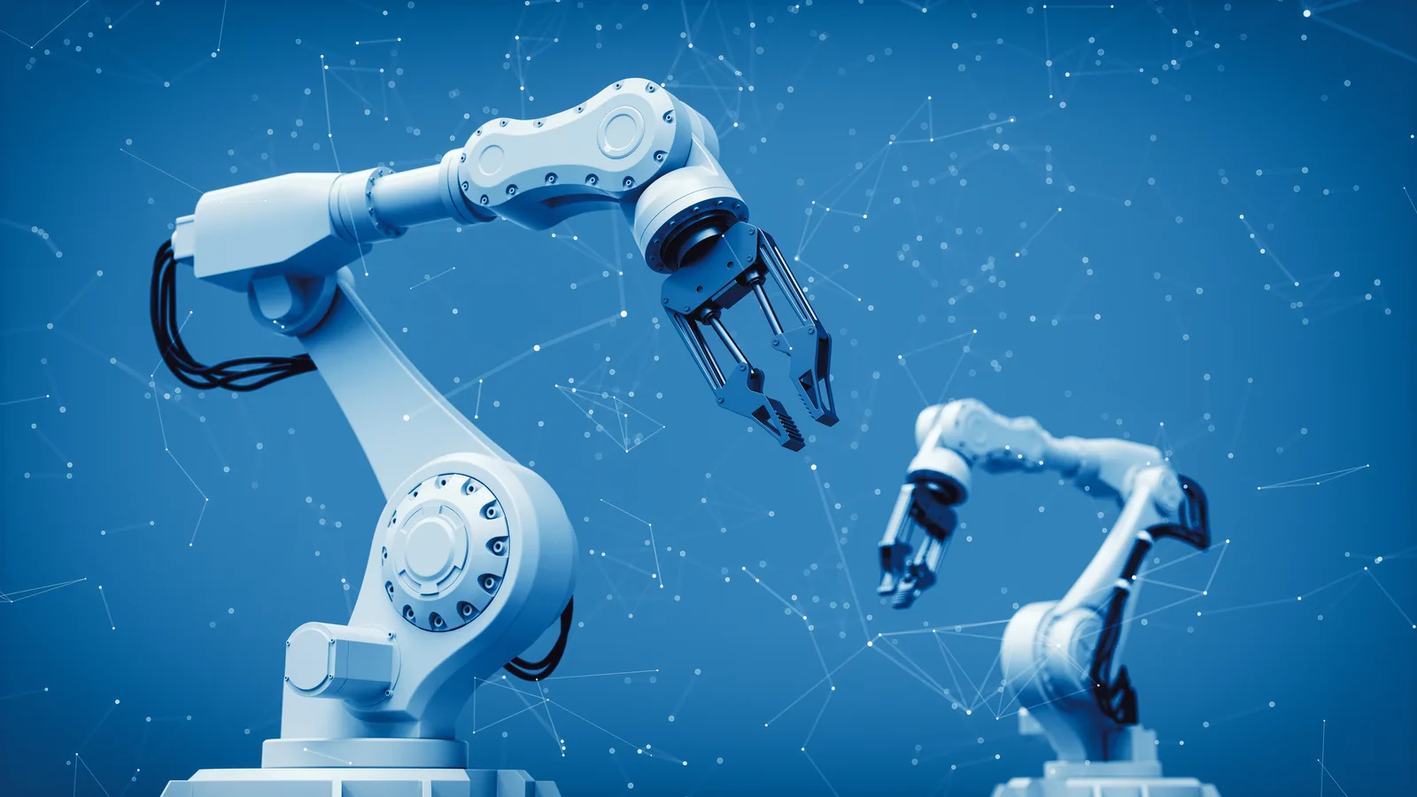 Robotic arms used in InfiniCity Labs automation and robotics research